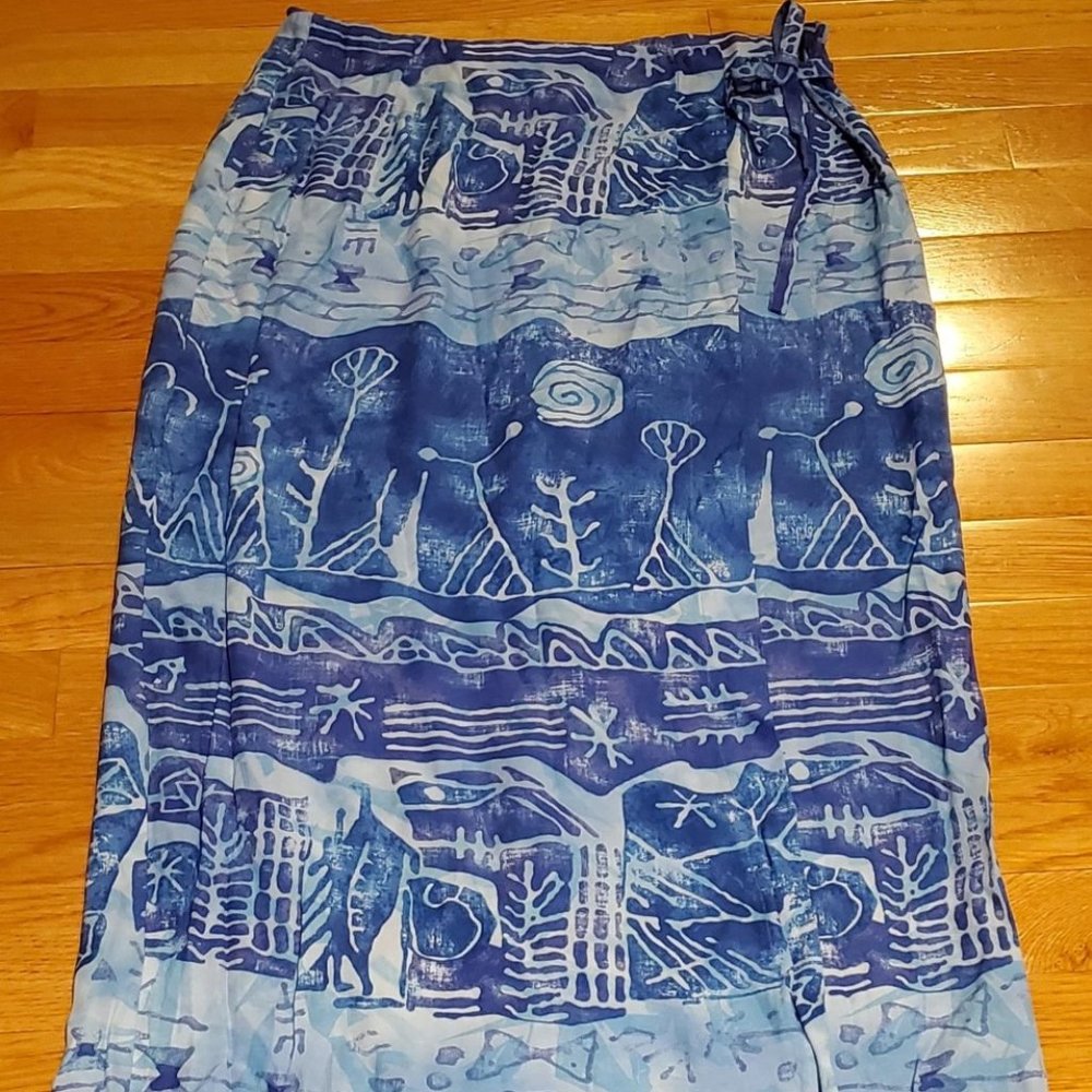 Long wrap-around skirt